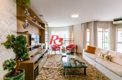 Apartamento com 4 dormitórios para alugar, 204 m² por R$ 23.000,01/mês - Gonzaga - Santos/SP