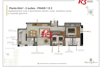 Apartamento à venda, 65 m² por R$ 663.464,90 - Marapé - Santos/SP