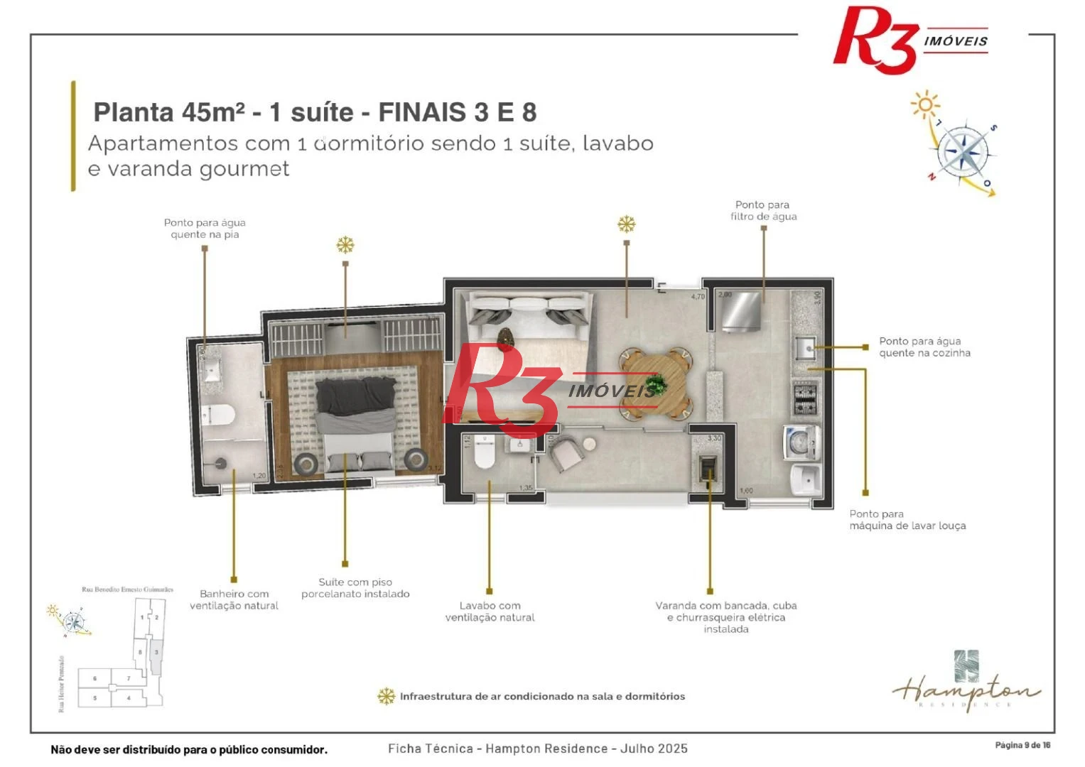 Apartamento à venda, 45 m² por R$ 456.000,00 - Marapé - Santos/SP