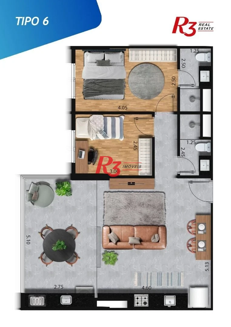 Apartamento com 2 dormitórios à venda, 69 m² por R$ 660.591,00 - José Menino - Santos/SP