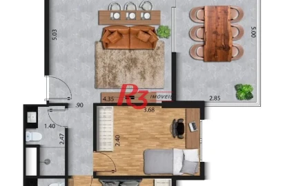 Apartamento com 2 dormitórios à venda, 70 m² por R$ 915.000,00 - José Menino - Santos/SP