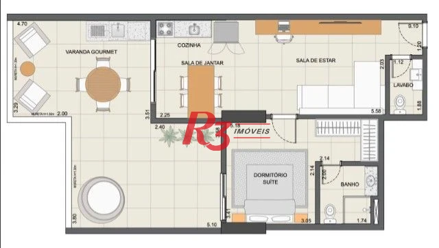 Apartamento Garden com 1 dormitório à venda, 89 m² por R$ 850.000,00 - Ponta da Praia - Santos/SP