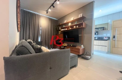 Apartamento com 1 dormitório à venda, 60 m² por R$ 880.000,00 - Aparecida - Santos/SP