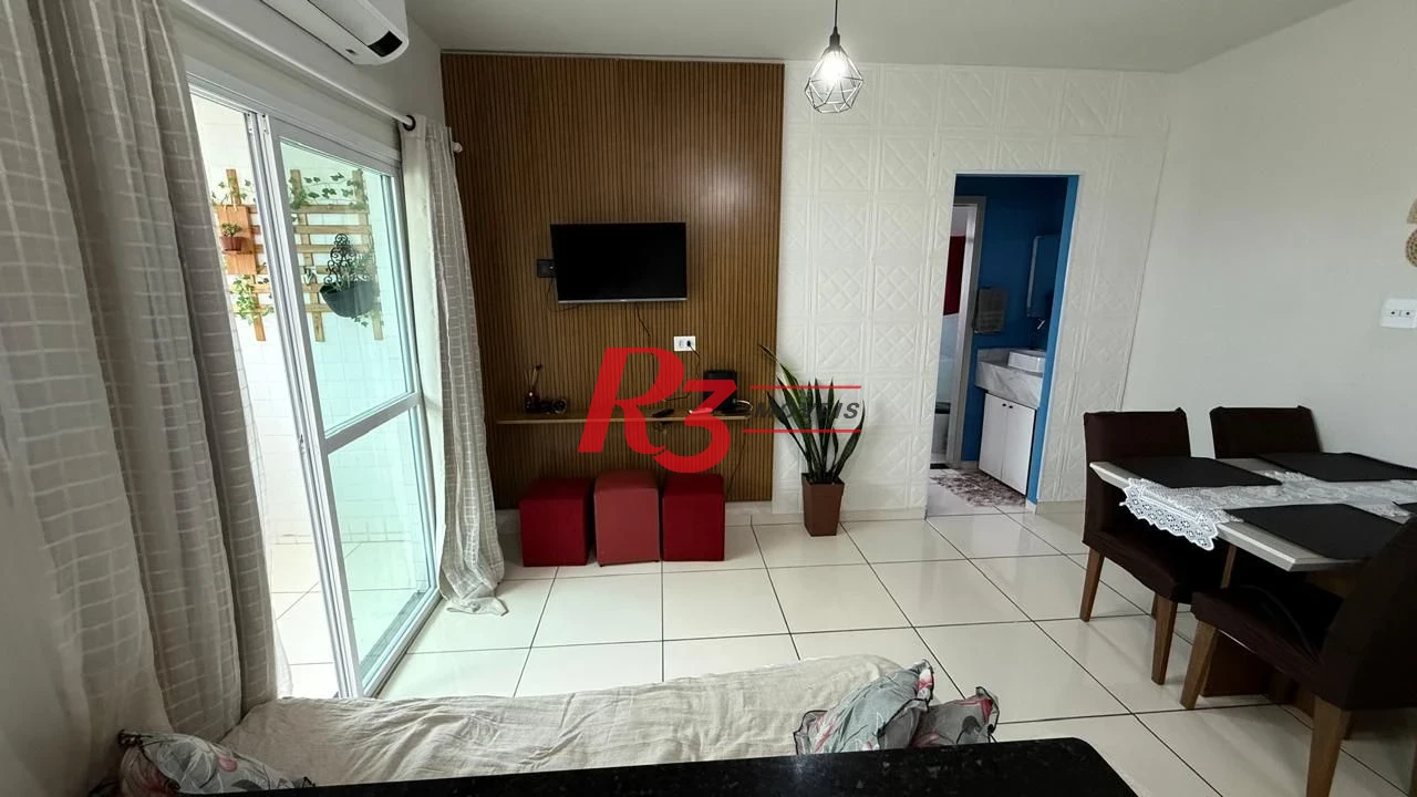 Apartamento com 1 dormitório para alugar, 42 m² - Macuco - Santos/SP