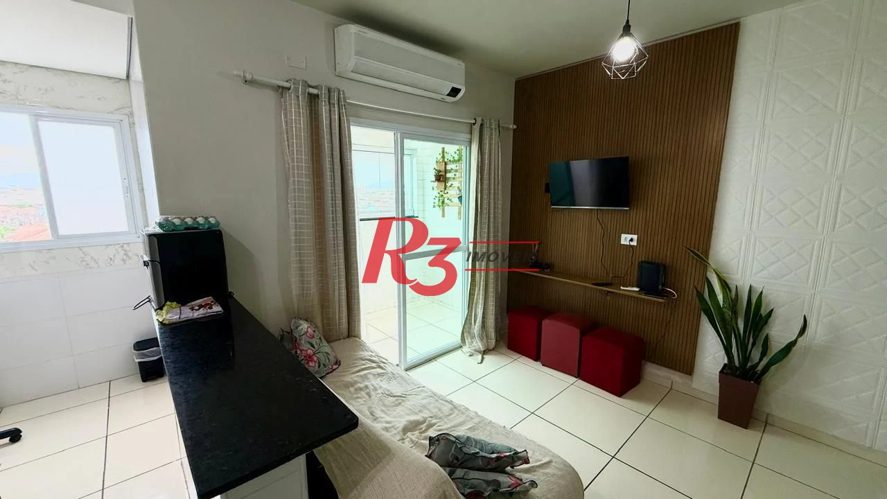 Apartamento com 1 dormitório para alugar, 42 m² - Macuco - Santos/SP
