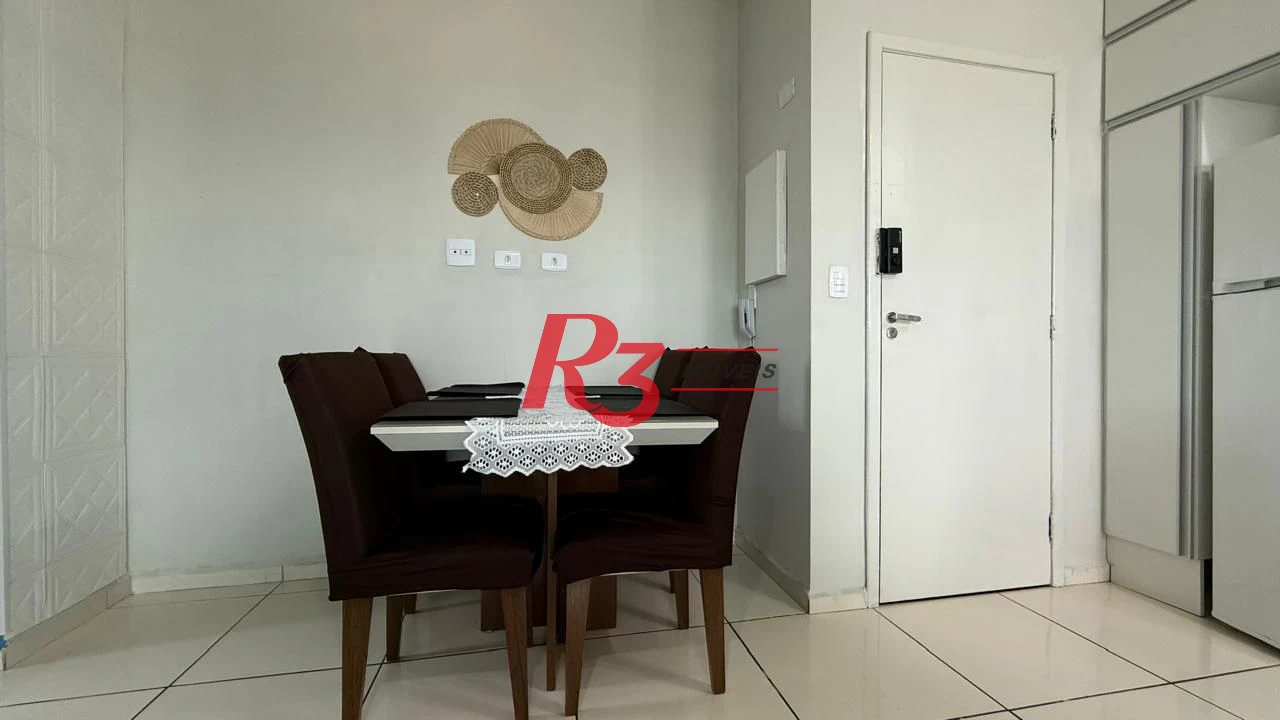 Apartamento com 1 dormitório para alugar, 42 m² - Macuco - Santos/SP
