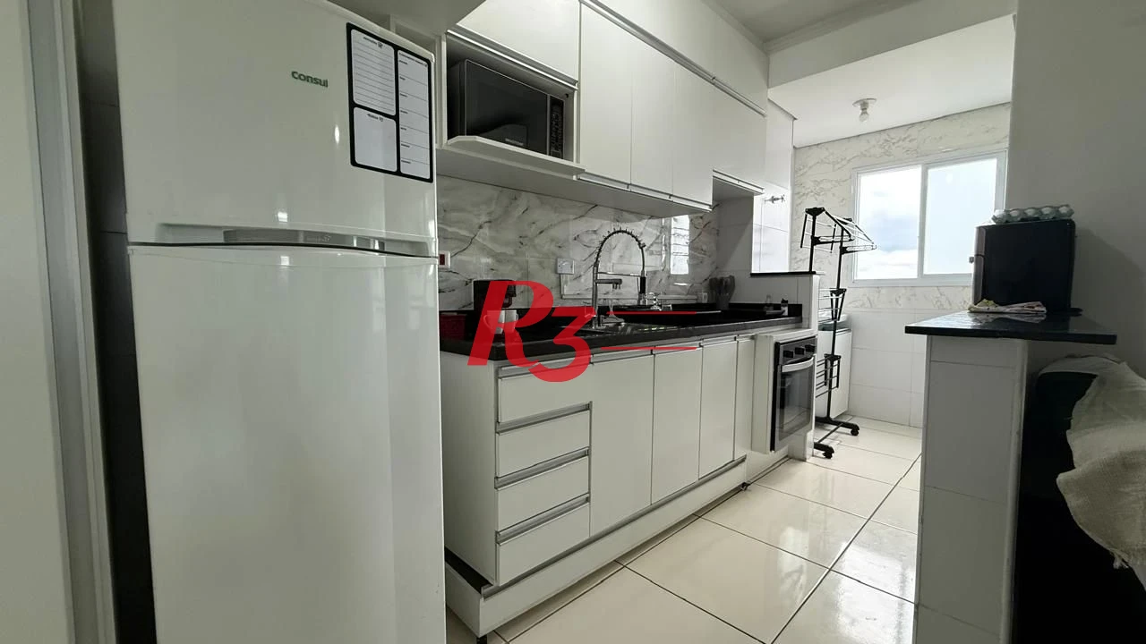 Apartamento com 1 dormitório para alugar, 42 m² - Macuco - Santos/SP