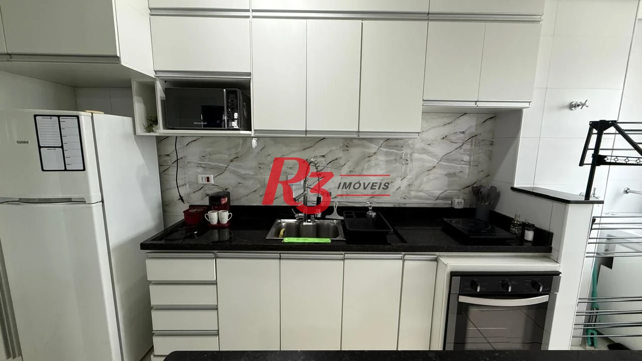 Apartamento com 1 dormitório para alugar, 42 m² - Macuco - Santos/SP