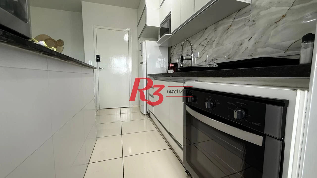 Apartamento com 1 dormitório para alugar, 42 m² - Macuco - Santos/SP