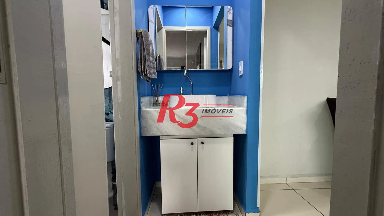 Apartamento com 1 dormitório para alugar, 42 m² - Macuco - Santos/SP