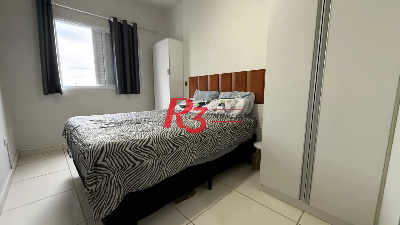 Apartamento com 1 dormitório para alugar, 42 m² - Macuco - Santos/SP