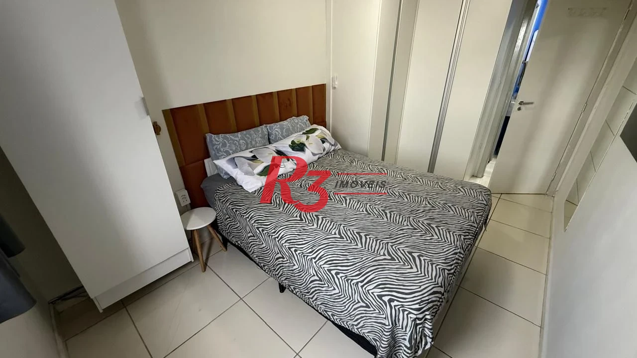 Apartamento com 1 dormitório para alugar, 42 m² - Macuco - Santos/SP