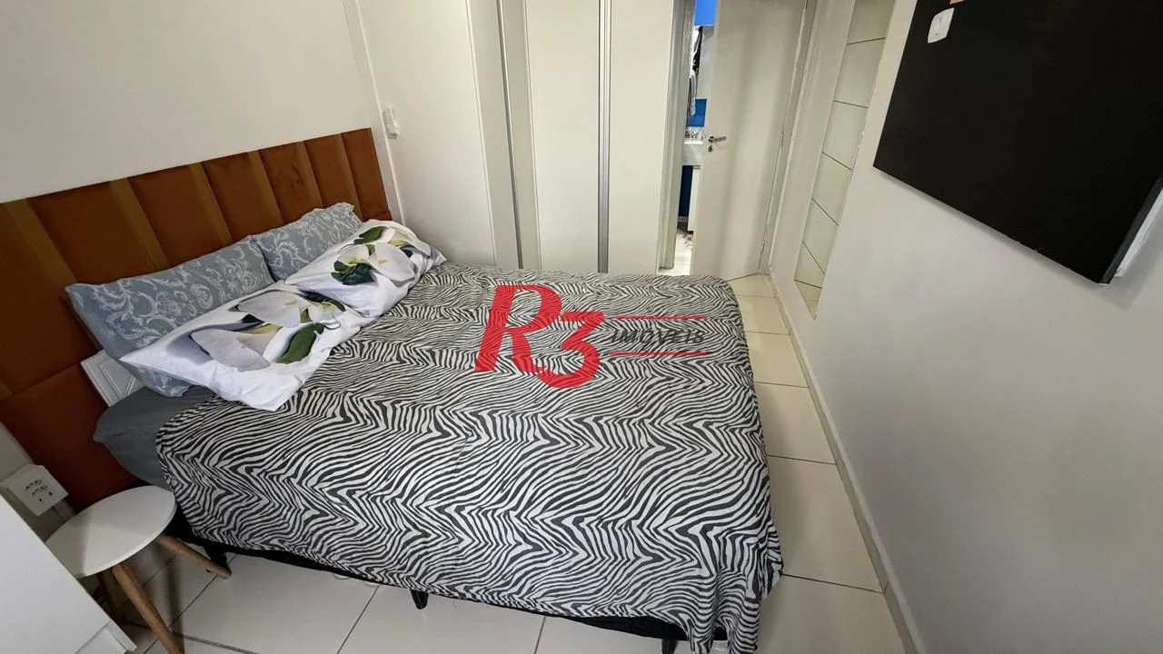 Apartamento com 1 dormitório para alugar, 42 m² - Macuco - Santos/SP
