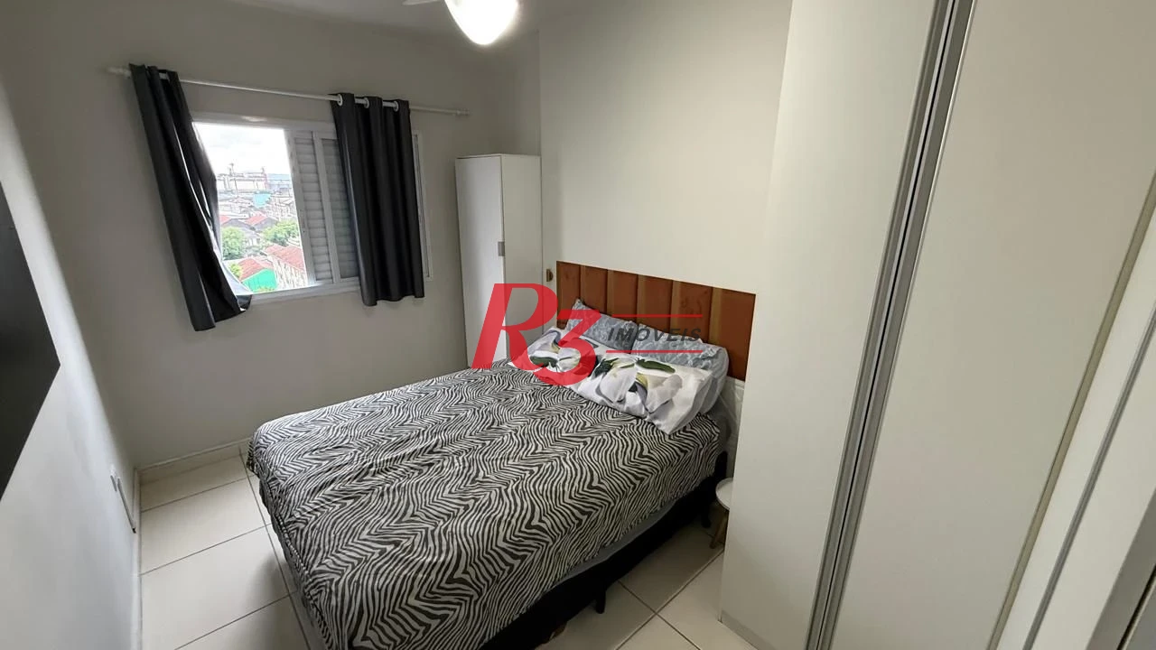 Apartamento com 1 dormitório para alugar, 42 m² - Macuco - Santos/SP
