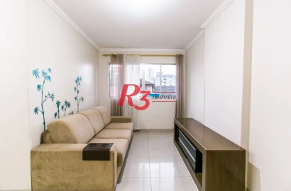Apartamento com 1 dormitório para alugar, 50 m² - Vila Matias - Santos/SP.  R$3.000,00 Pacote