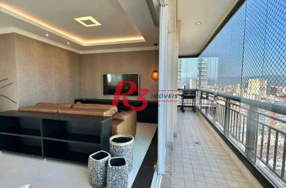 Apartamento com 3 dormitórios para alugar, 138 m² por R$ 16.000,00/mês - Gonzaga - Santos/SP