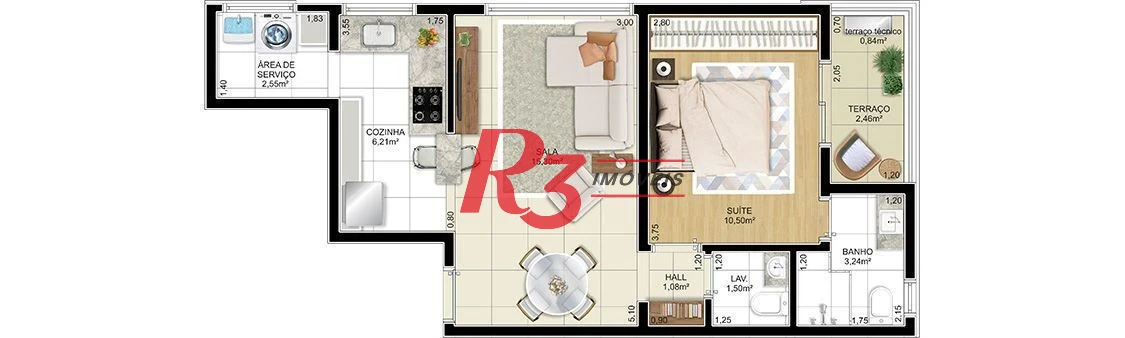 Apartamento à venda, 52 m² por R$ 764.500,00 - Aparecida - Santos/SP