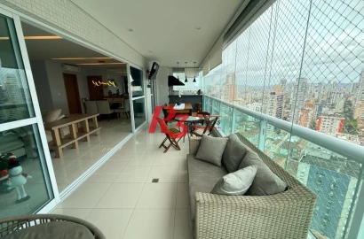 Apartamento com 3 dormitórios à venda, 179 m² por R$ 2.500.000,00 - Gonzaga - Santos/SP