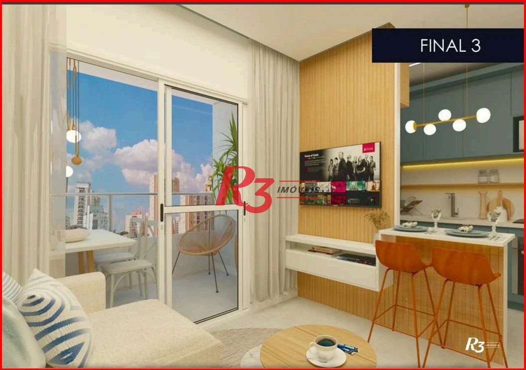 Apartamento à venda, 39 m² por R$ 342.000,00 - Aparecida - Santos/SP