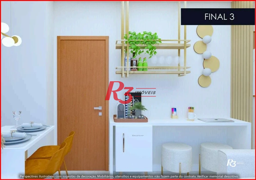 Apartamento à venda, 39 m² por R$ 342.000,00 - Aparecida - Santos/SP