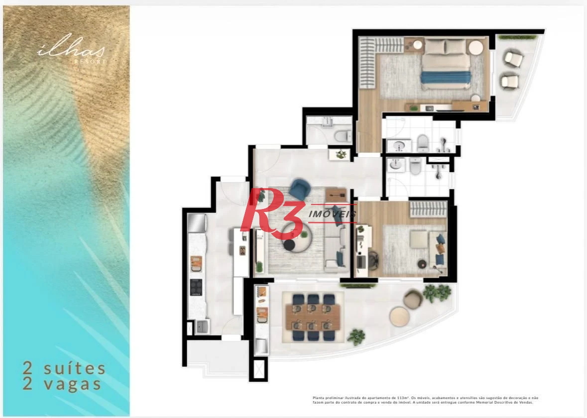 Apartamento com 2 dormitórios à venda, 113 m² por R$ 1.950.000,00 - Ponta da Praia - Santos/SP