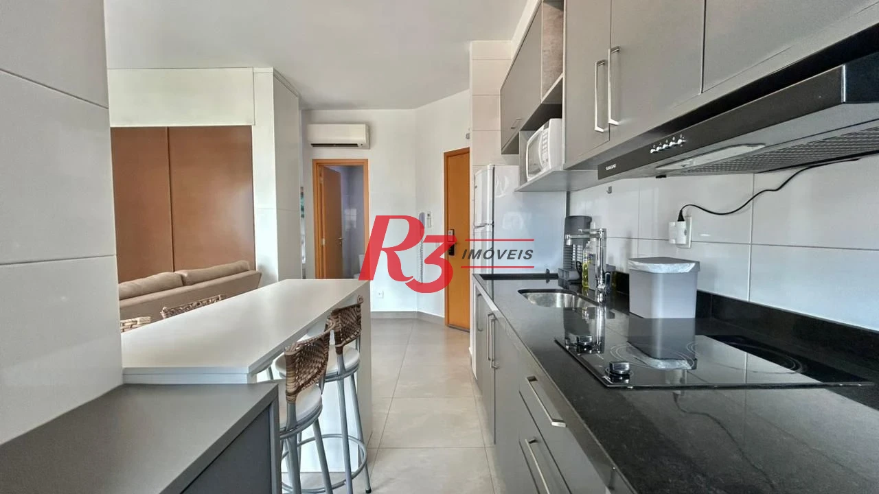 Apartamento com 1 dormitório para alugar, 45 m² por R$ 5.600,00/mês - Boqueirão - Santos/SP