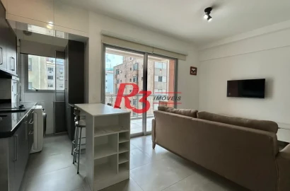 Apartamento com 1 dormitório para alugar, 45 m² por R$ 5.600,00/mês - Boqueirão - Santos/SP