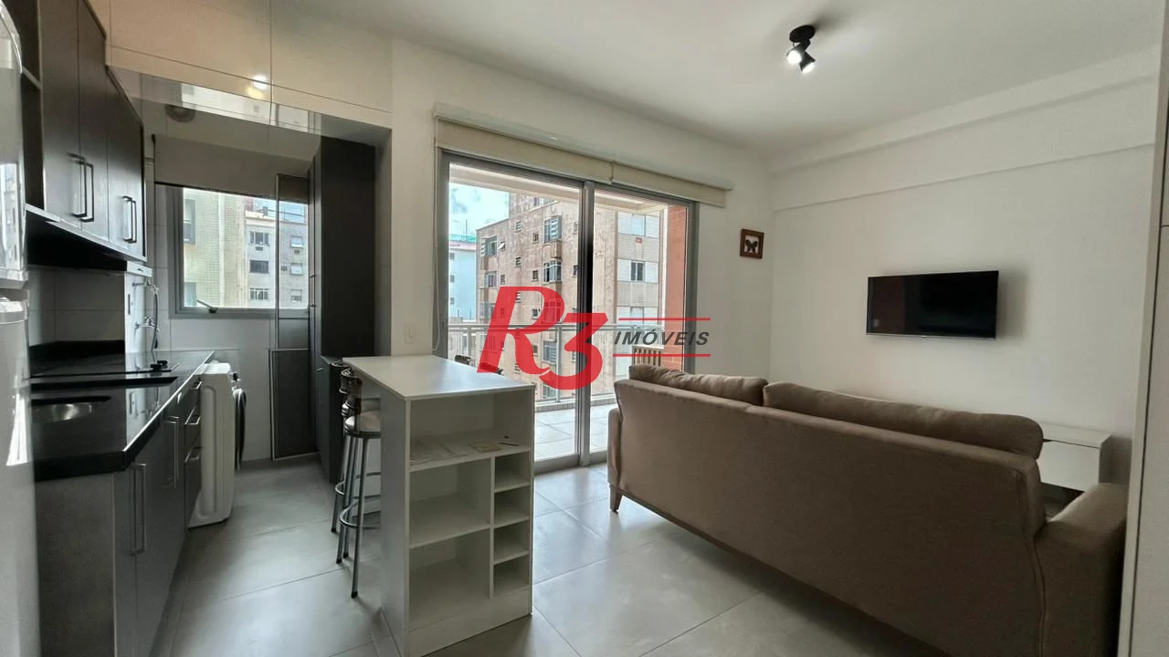 Apartamento com 1 dormitório para alugar, 45 m² por R$ 5.600,00/mês - Boqueirão - Santos/SP