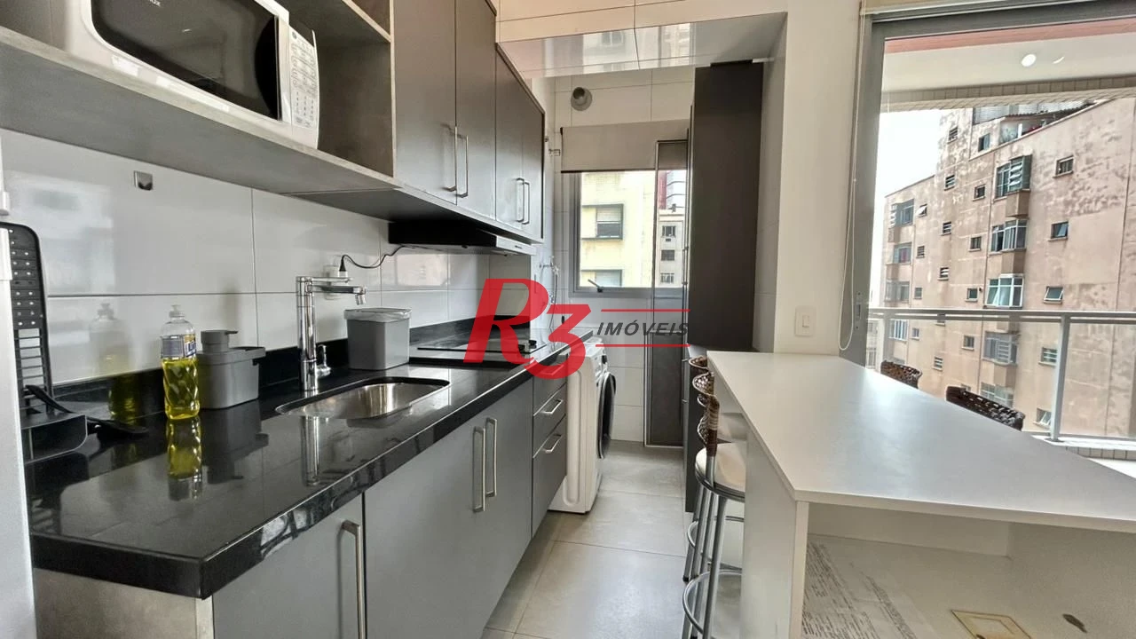 Apartamento com 1 dormitório para alugar, 45 m² por R$ 5.600,00/mês - Boqueirão - Santos/SP