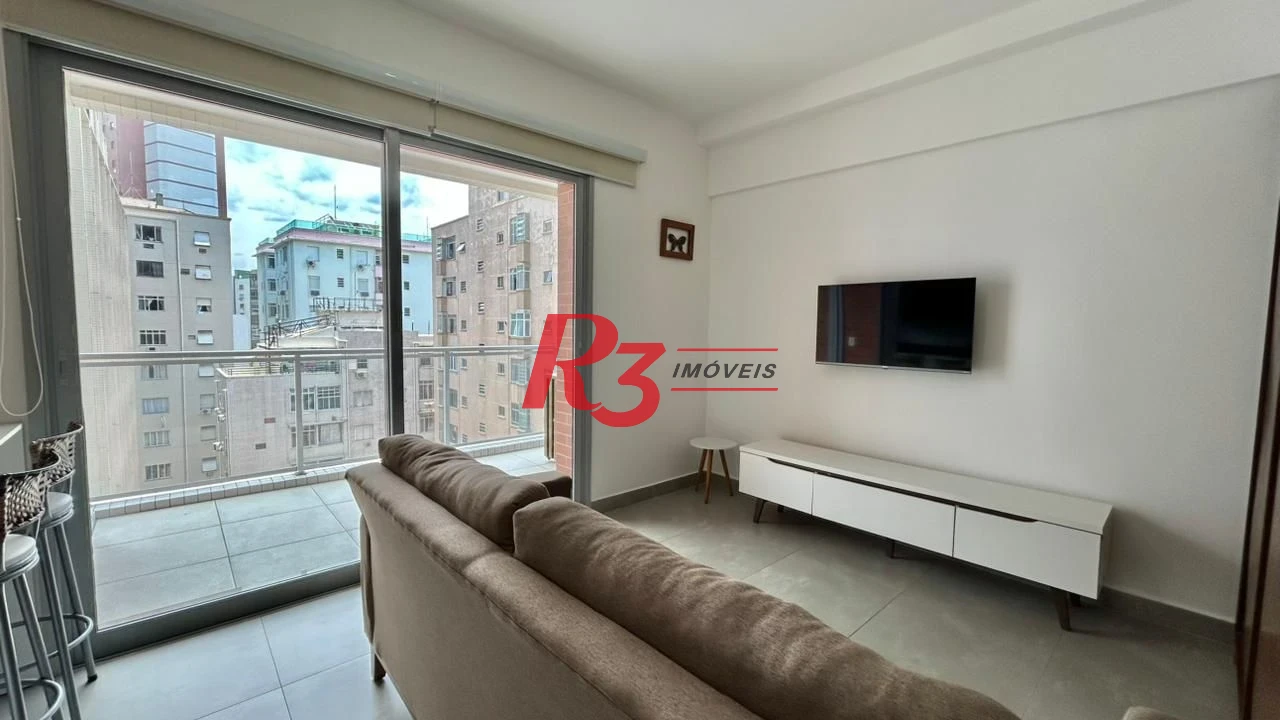 Apartamento com 1 dormitório para alugar, 45 m² por R$ 5.600,00/mês - Boqueirão - Santos/SP