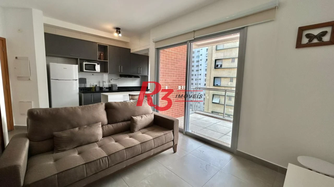 Apartamento com 1 dormitório para alugar, 45 m² por R$ 5.600,00/mês - Boqueirão - Santos/SP