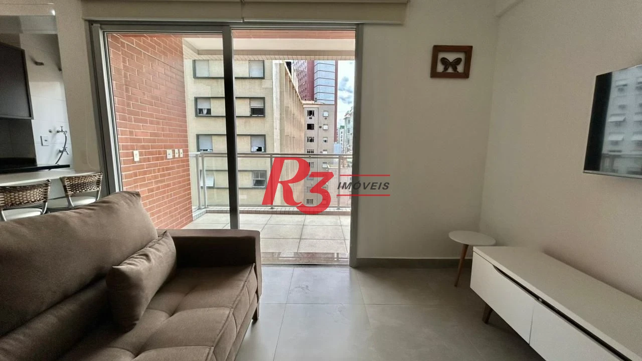 Apartamento com 1 dormitório para alugar, 45 m² por R$ 5.600,00/mês - Boqueirão - Santos/SP