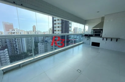 Apartamento para alugar, 143 m² por R$ 13.000,08/mês - Boqueirão - Santos/SP