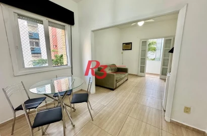 Apartamento com 1 dormitório para alugar, 55 m² por R$ 3.000,00/mês - Boqueirão - Santos/SP