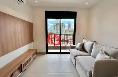 Apartamento com 1 dormitório para alugar, 47 m² por R$ 6.500,00/mês - Embaré - Santos/SP