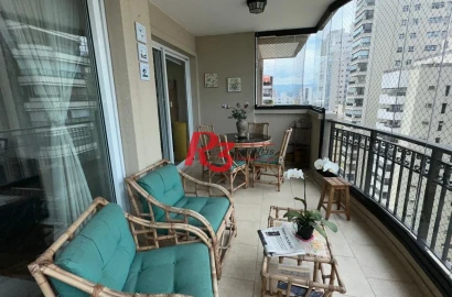 Apartamento com 3 dormitórios, 160 m² - venda por R$ 2.500.000,00 ou aluguel por R$ 12.178,00/mês - Boqueirão - Santos/SP