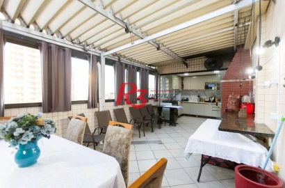 Apartamento Duplex com 3 dormitórios à venda, 160 m² por R$ 1.100.000,00 - Encruzilhada - Santos/SP