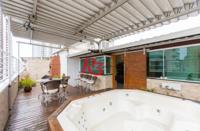 Cobertura com 3 dormitórios à venda, 149 m² por R$ 1.850.000,00 - José Menino - Santos/SP