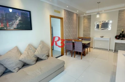Apartamento com 2 dormitórios para alugar, 81 m² por R$ 6.700,00/mês - Campo Grande - Santos/SP
