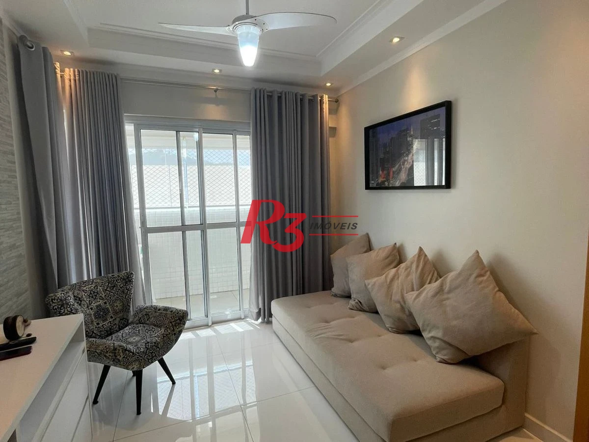Apartamento com 2 dormitórios para alugar, 81 m² por R$ 6.700,00/mês - Campo Grande - Santos/SP