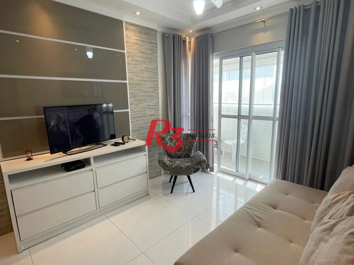 Apartamento com 2 dormitórios para alugar, 81 m² por R$ 6.700,00/mês - Campo Grande - Santos/SP