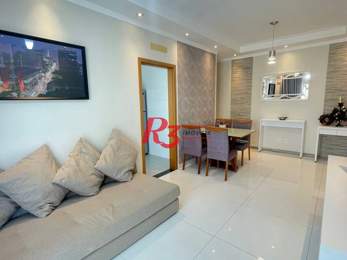Apartamento com 2 dormitórios para alugar, 81 m² por R$ 6.700,00/mês - Campo Grande - Santos/SP
