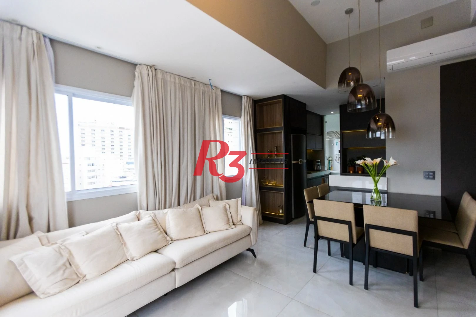 Apartamento com 3 dormitórios para alugar, 104 m² por R$ 10.000,00/mês - Gonzaga - Santos/SP