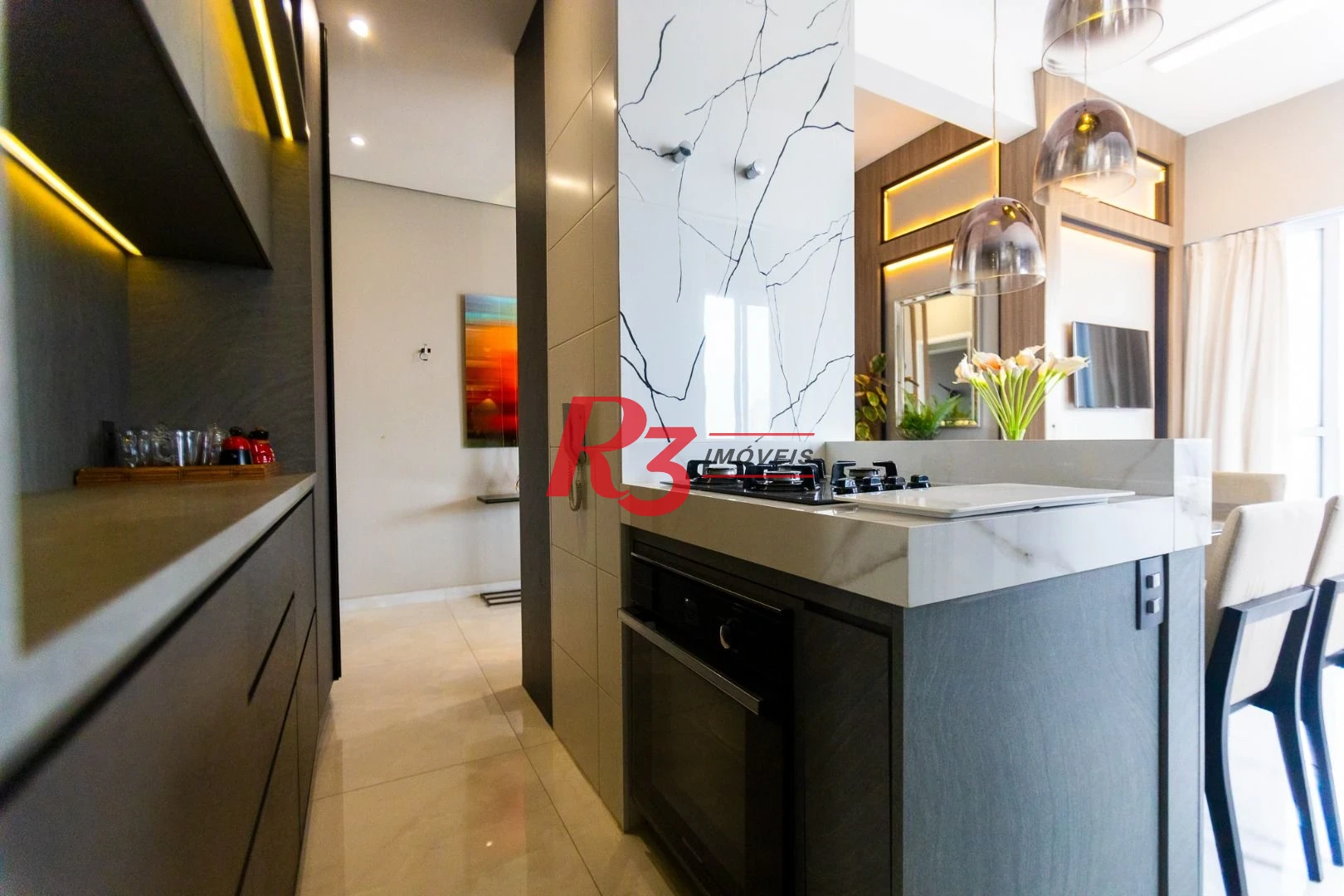 Apartamento com 3 dormitórios para alugar, 104 m² por R$ 10.000,00/mês - Gonzaga - Santos/SP