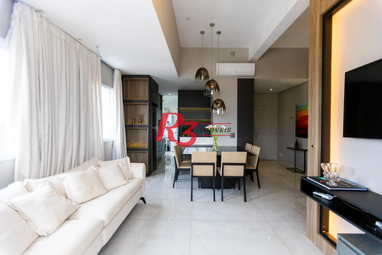 Apartamento com 3 dormitórios para alugar, 104 m² por R$ 10.000,00/mês - Gonzaga - Santos/SP