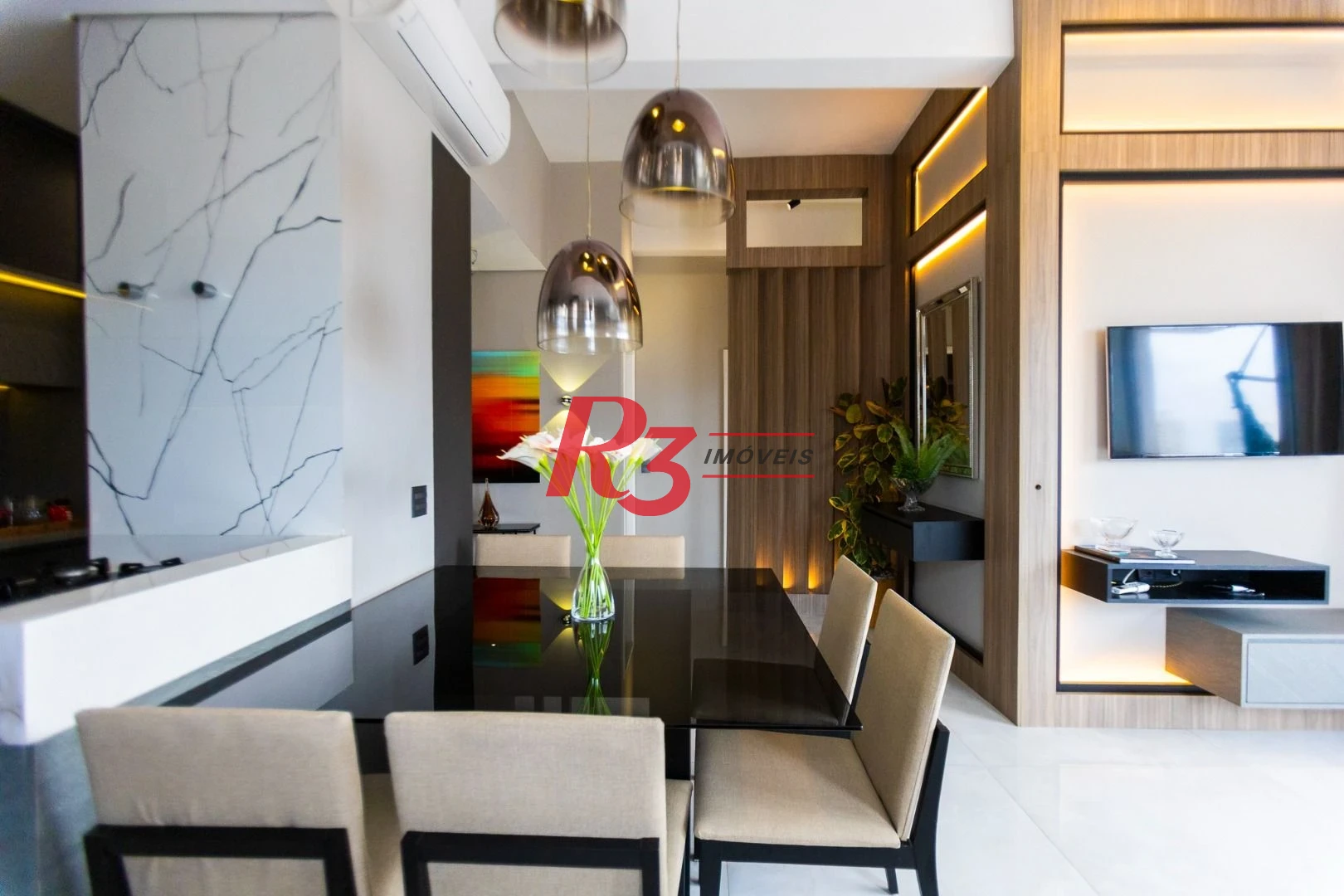 Apartamento com 3 dormitórios para alugar, 104 m² por R$ 10.000,00/mês - Gonzaga - Santos/SP