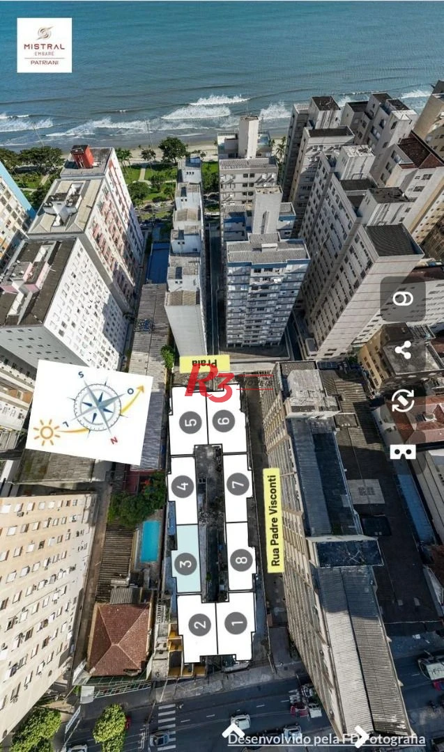 Apartamento com 2 dormitórios à venda, 96 m² por R$ 1.650.000,00 - Embaré - Santos/SP