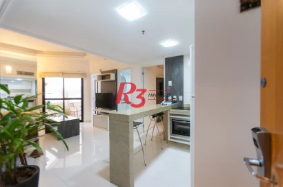 Flat com 2 dormitórios para alugar, 60 m² por R$ 7.000,02/mês - Boqueirão - Santos/SP