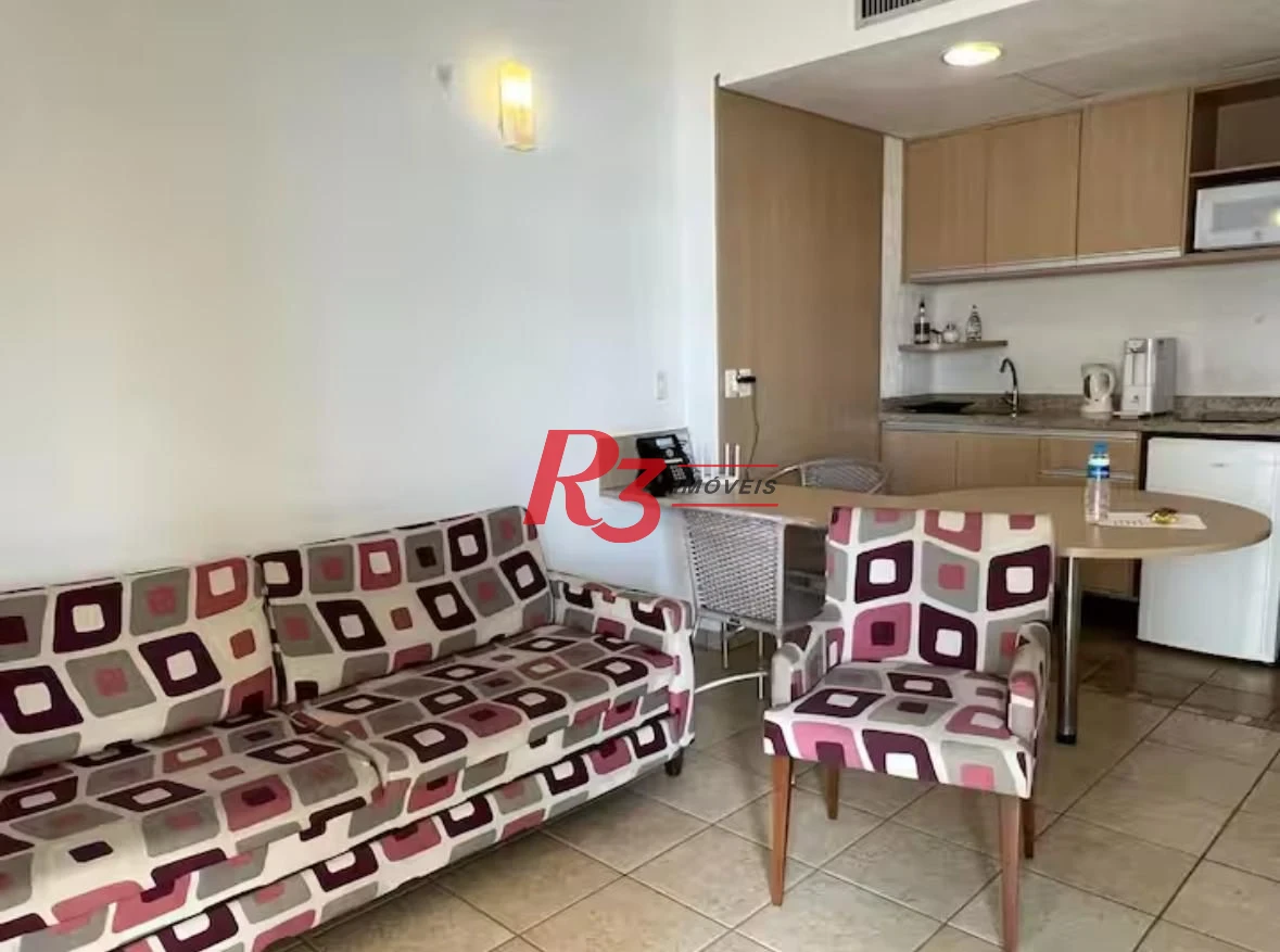 Flat com 1 dormitório para alugar, 42 m² por R$ 6.000,00/mês - Boqueirão - Santos/SP