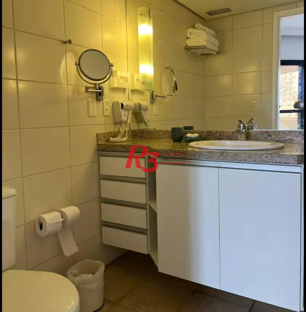 Flat com 1 dormitório para alugar, 42 m² por R$ 6.000,00/mês - Boqueirão - Santos/SP